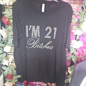 Bella Canvas Women's Black Airlume Jersey Tee "21" Size 2XL